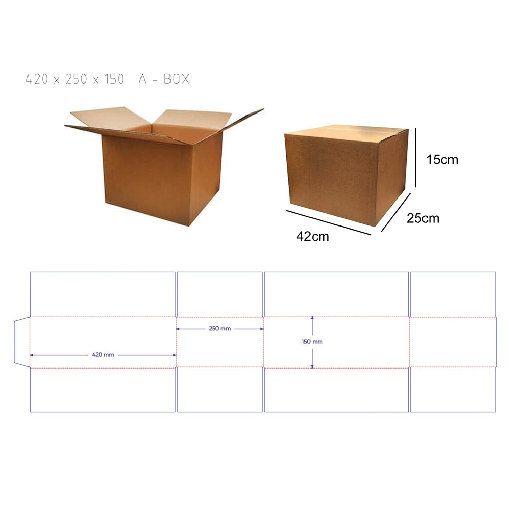 Trageboxen Kraft 42 x 25 x 15 cm (100 stück)